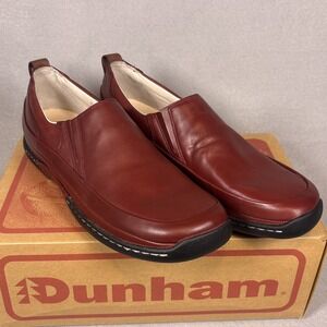 Dunham Dover Slip-On Shoes Womens 12 Red Brown Leather Casual Loafers